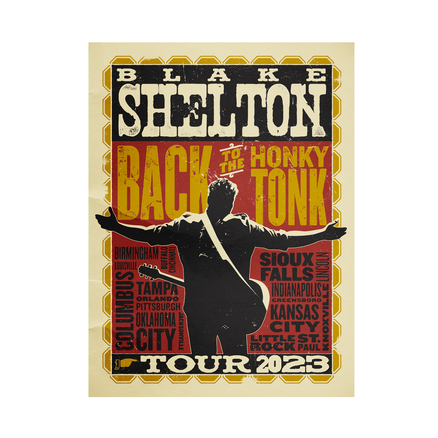 Back to the Honky Tonk Tour Poster Blake Shelton Official Store